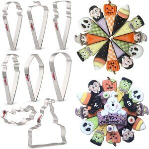 Halloween Cookie Cutters Wreath Circle‎ Ghost Ghoul Frankenstein Large Triangle